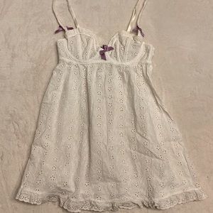 La Senza white eyelet lace summer babydoll lingerie Size M
